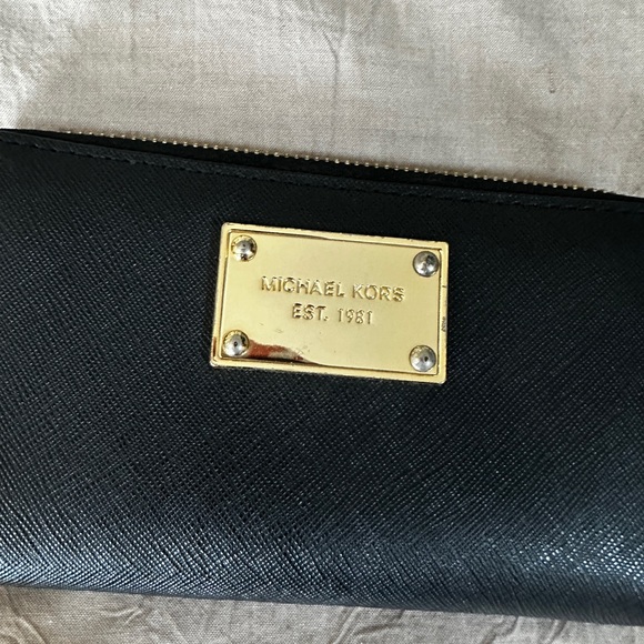 Michael Kors Black Wristlet with Gold Accents - Picture 2 of 5